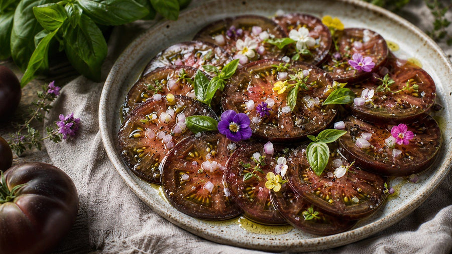 Black Beauty Tomato Carpaccio