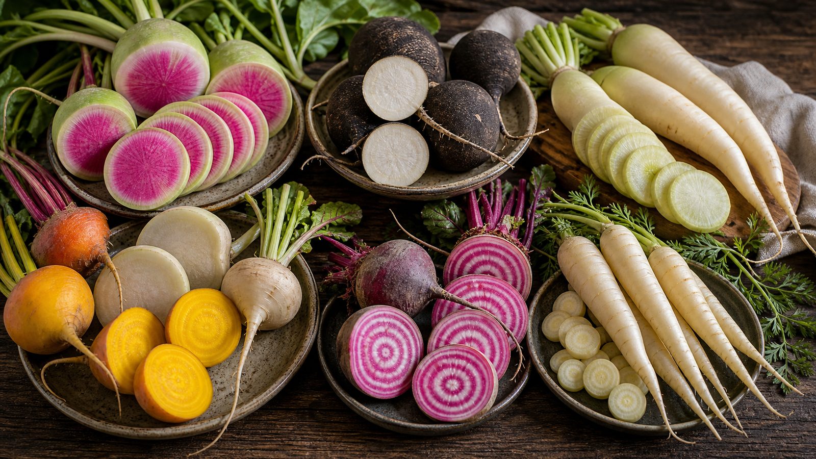 Unusual Roots for Winter Salads and Restaurant Plates