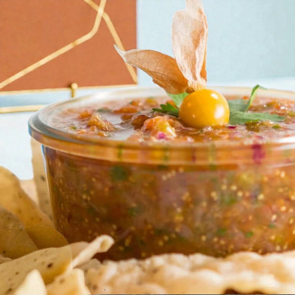 Aunt Molly's Ground Cherry Seeds heirloom tomatillo with golden-yellow tropical-sweet pineapple flavor from Casa Verde