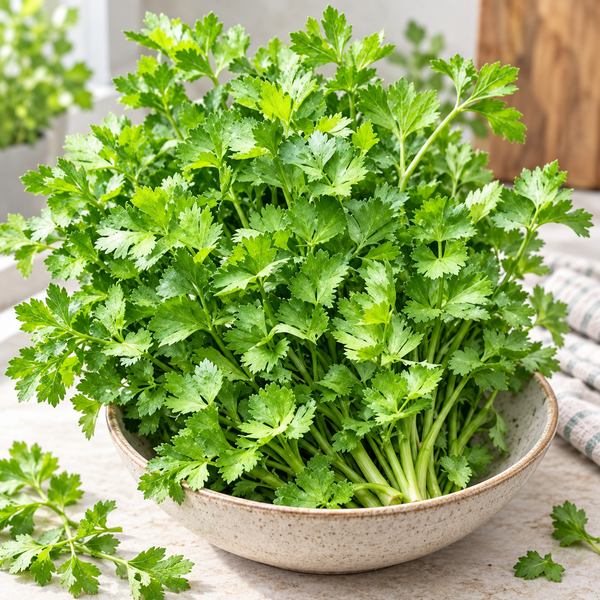 Cutting celery leaves