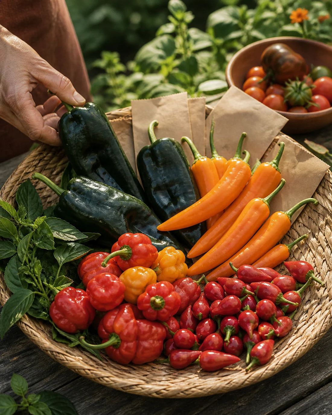 Fiesta Flavor Pack Latin pepper seed bundle with Poblano Aji Amarillo Aji Cachucha and Inca Red Drop