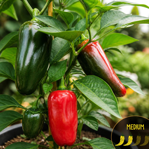 La Bomba II Jalapeno peppers with Casa Verde Medium heat-level badge