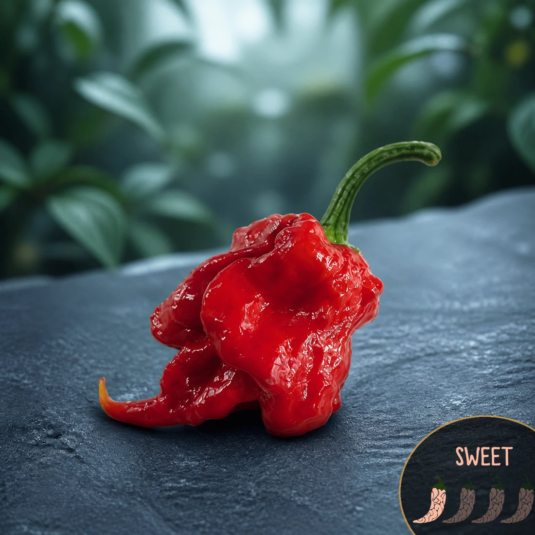 No Heat Primo pepper with Casa Verde Sweet heat-level badge